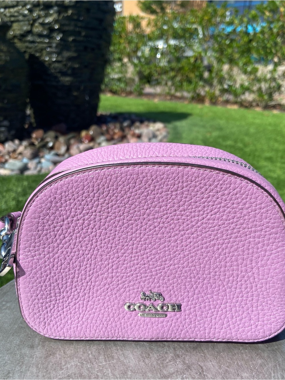 Coach Lilac Pebble Leather Dome Crossbody Bag - Picture 2 of 5